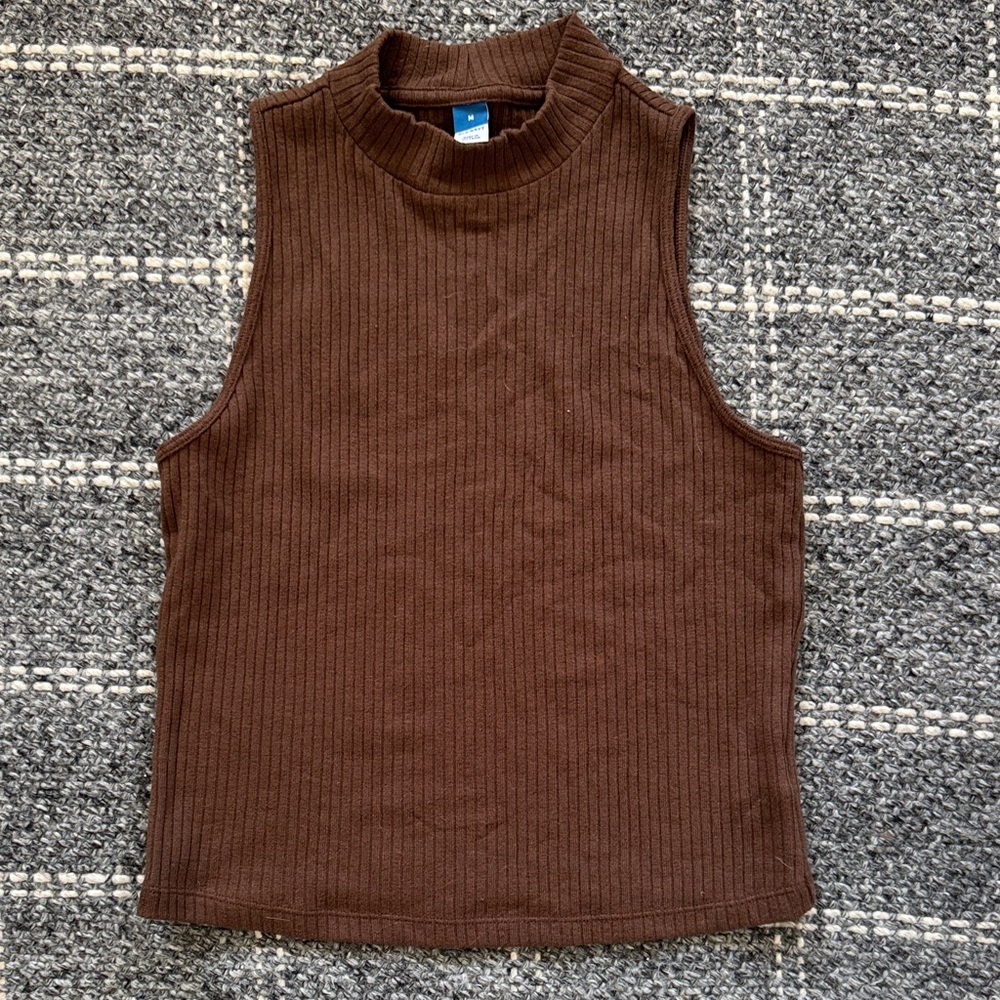 Old Navy Brown Ribbed Knit Top